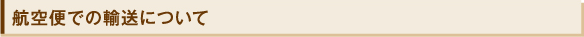 航空便での輸送について